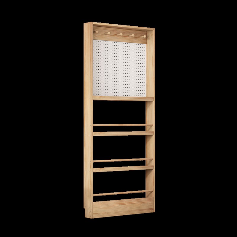 Door hole board storage rack bookshelf storage cabinet multi-layer rack ultra-thin K picture book rack solid wood wall-mounted floor-standing bookshelf