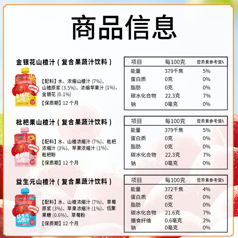 【临期特价】梦工厂山楂汁100ml*12袋0添加山楂饮料饮品聚餐果汁