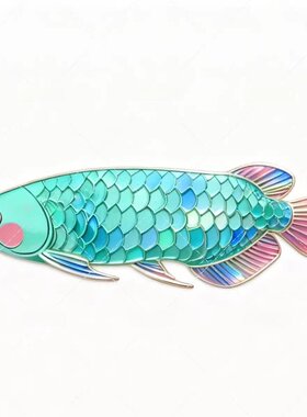原创可爱金龙鱼金属冰箱贴银龙鱼粉龙鱼红龙鱼文创礼品收藏伴手礼