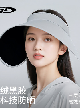 夏季户外防晒帽子女大帽檐丝绒黑