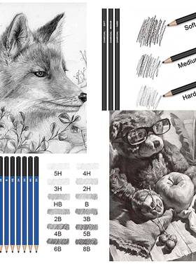 48件素描绘画铅笔套装成人美术手绘绘图碳画铅笔套装