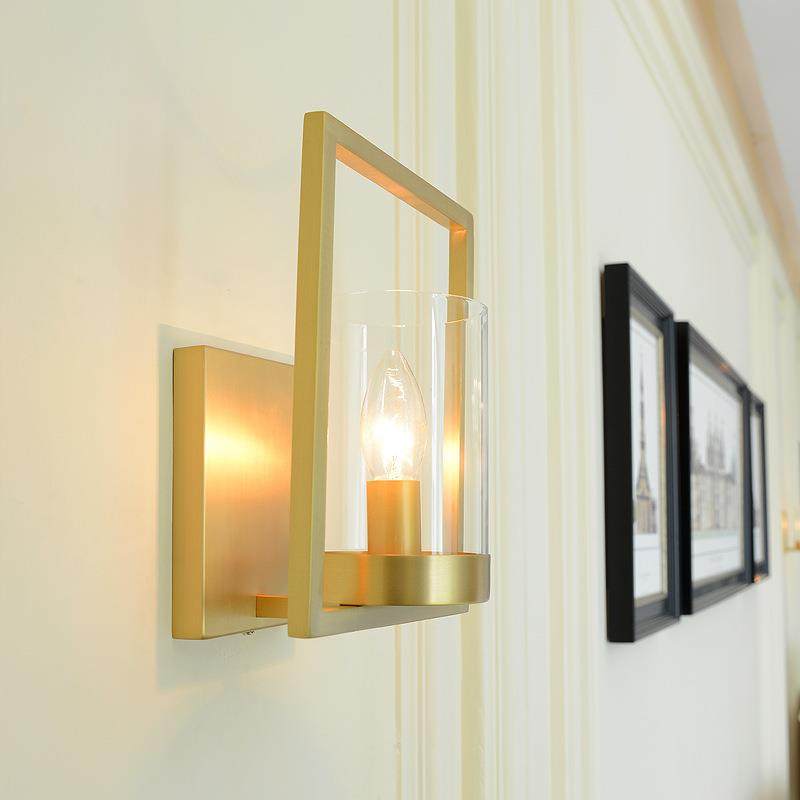 后现代全铜玻璃灯罩壁灯客厅电视墙卧室无缝接壁灯设计师样板房灯,淘宝优惠券,粉丝福利购,淘宝优惠卷