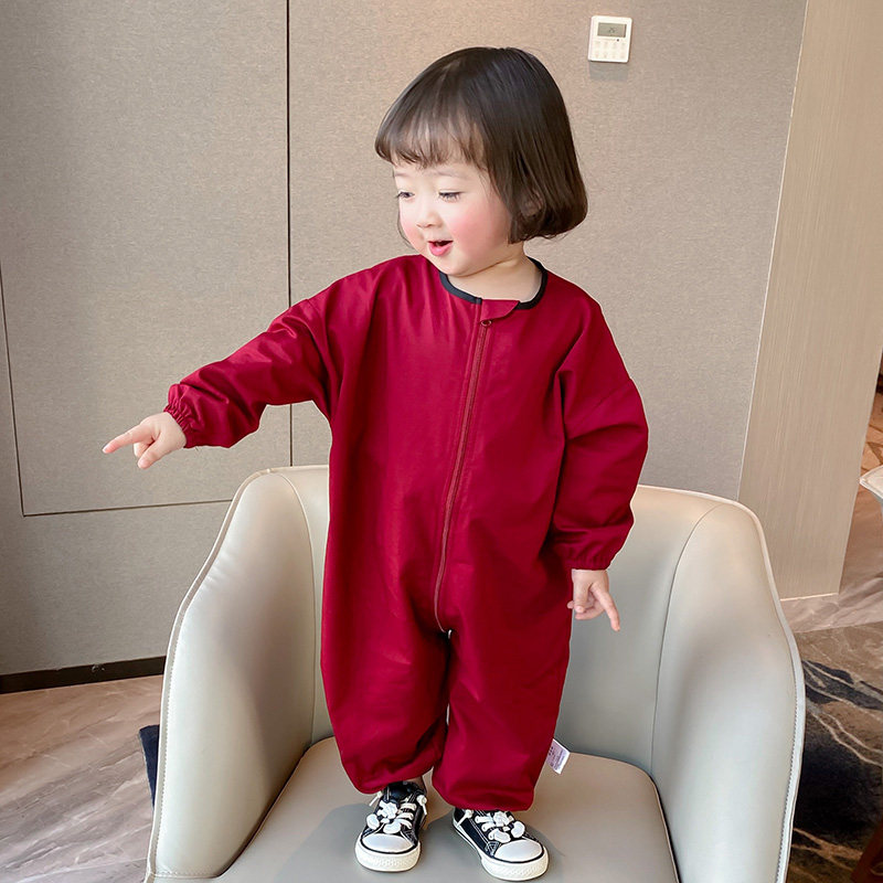 宝宝爬爬服拖地户外女婴儿爬行服儿童连体男宝防脏爬爬衣耐脏秋冬 - 图2