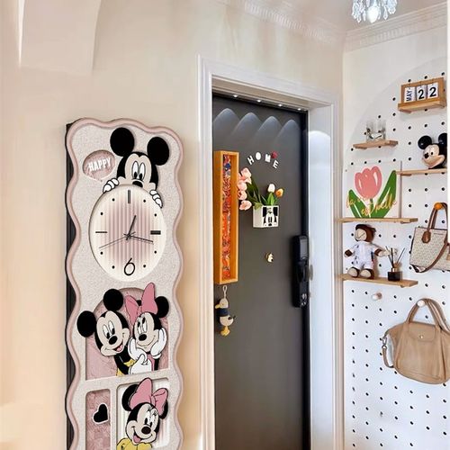 猫和老鼠推拉式全身镜客厅装饰画玄关时钟镜子挂画卧室隐藏穿衣镜 - 图1