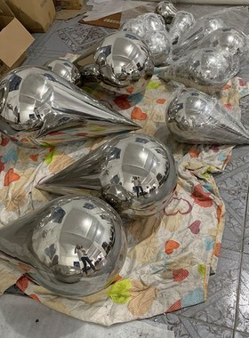 不锈钢水滴造型雕塑园林景观装饰品金属摆件酒店大堂室内悬挂吊饰