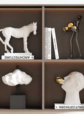 现代简约客厅酒柜摆件酒店样板房隔断柜壁龛软装小众艺术摆设