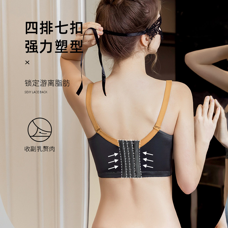 内衣女大胸显小文胸罩薄款无钢圈大码防下垂收副乳调整型夏季聚拢,淘宝优惠券,粉丝福利购,淘宝优惠卷