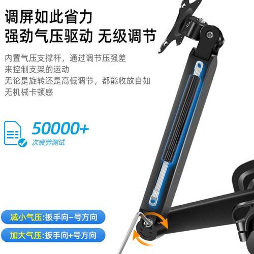 上下双屏三屏四屏显示器支架多屏幕拼接电脑托架气压升降悬挂VESA - 图1