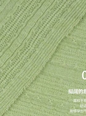 220克双面玉米羊绒提花罗纹设计师针织时装面料T恤打底衫开衫布料
