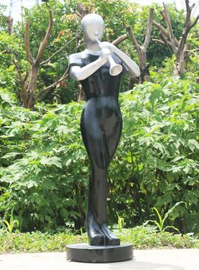 抽象音乐人物摆件户外商场广场步行街装饰玻璃钢大提琴人物雕塑