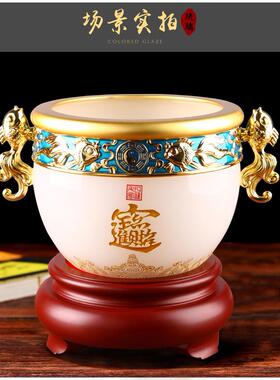 琉璃玉聚宝盆客厅电视柜玄关家居酒柜办公桌乔迁开业礼品聚宝盆