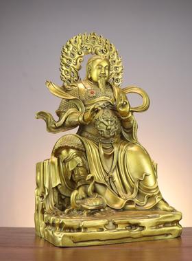 铜玄天上帝 真武大帝 祖师神像摆件家居玄武大帝铜像工艺品摆件