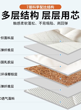 椰棕床垫硬垫加厚乳胶软垫家用单双人榻榻米垫子可折叠定制海绵