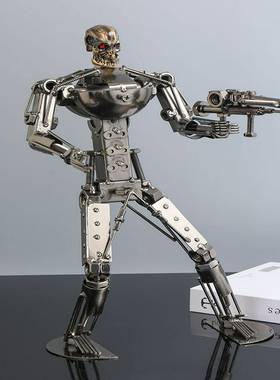 终结者机器人摆件金属铁血战士机甲魔兽装饰品男孩桌面电视柜摆设