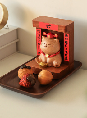 猫财神招财摆件入户玄关装饰品办公室好物收银前台店铺开业送礼物