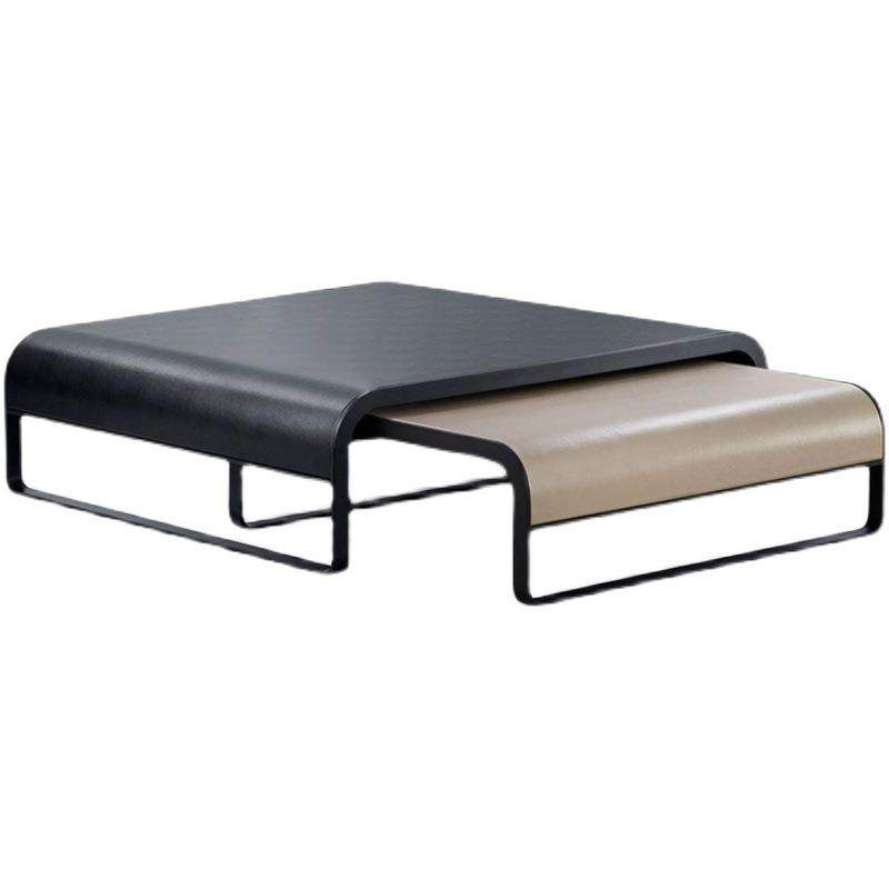 意式极简北欧茶几简约现代轻奢伸缩铁艺皮面方形家用小户型商用,淘宝优惠券,粉丝福利购,淘宝优惠卷