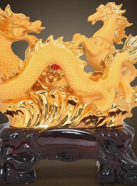 招财龙马精神马到成功龙摆件财富共赢公司店铺开业礼品工艺品商务