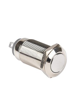 12mm金属按钮带灯自锁防水迷你12V24V电源改装圆形启动按键小开关