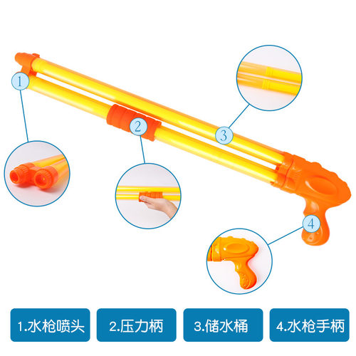 水枪儿童玩具喷水漂流抽拉式呲泚水炮枪打水仗神器成人戏玩水装备-图2