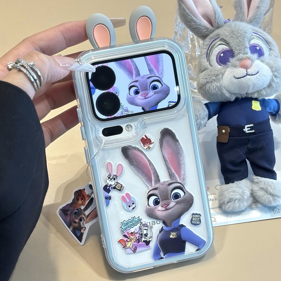 朱迪尼克耳朵疯狂动物城适用苹果17Pro手机壳iPhone16max小米15华为mate80pura70k60nova14荣耀400x300magic8 - 图0