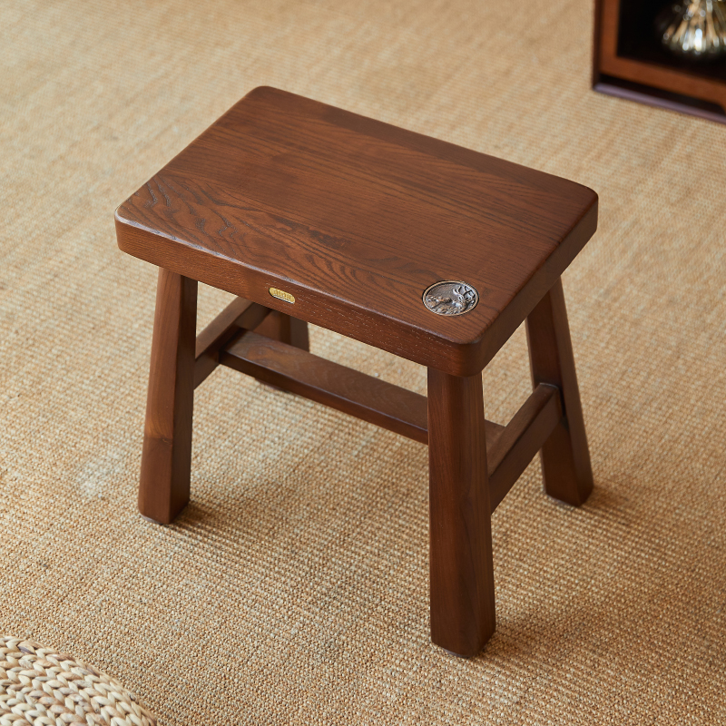 白蜡木全实木穿鞋凳进门凳茶几凳子客厅小板凳脚踩凳卧室家用独凳 - 图1