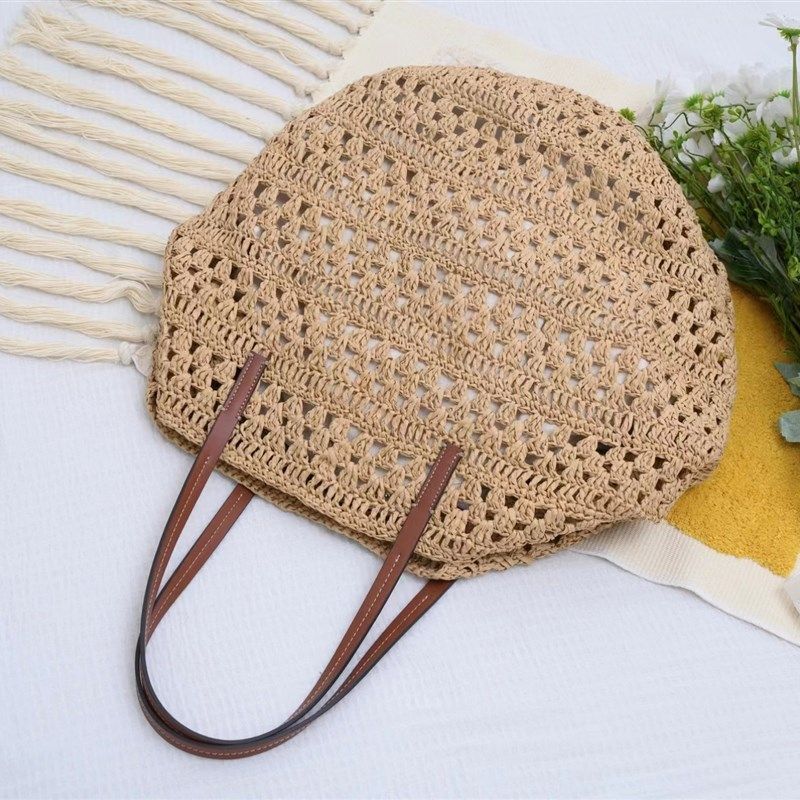 大容量单肩草编包新款简约镂空草包编织包沙滩包,淘宝优惠券,粉丝福利购,淘宝优惠卷