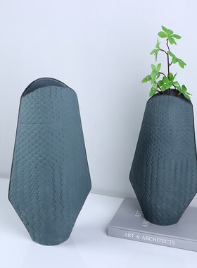 现代鸭嘴陶瓷瓶写字楼公寓艺术器软装饰插干瓶