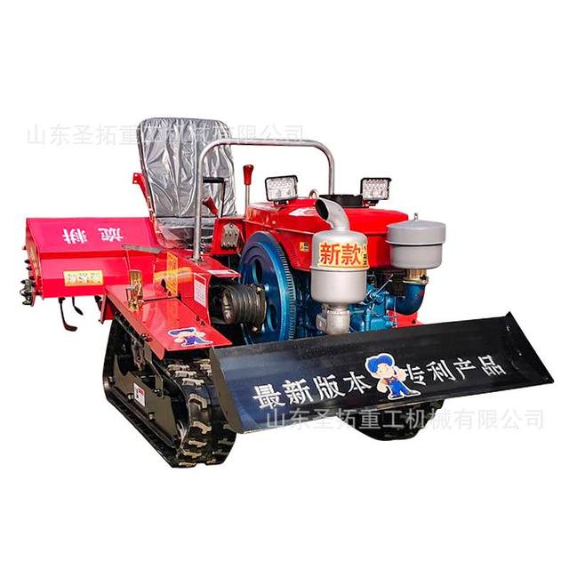 Multifunctional crawler pastoral management machine rotary tillage, weeding, backfill, ridges, diesel, high horsepower, water and drought, dual-purpose