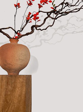 方形木墩原木底座实木墩柱子客厅玄关酒店侘寂风造型摆件香樟木