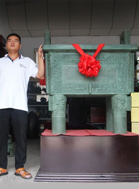 铜鼎落地摆件大号司母戊鼎盛千秋酒店大厅装饰公司乔迁开业礼品