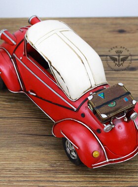 手工铁艺1955年德国梅塞施米特三轮车模型1:12咖啡店餐厅家居摆件