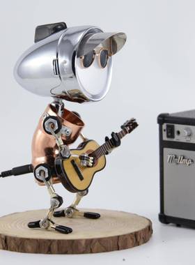 工业风格蒸汽朋克手工机器人台灯冥想装饰品装饰吉他大提琴小提琴