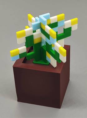 我的世界植物3D打印模型实物居家摆件蓝花美耳草模型马赛克摆件