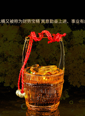 黄水晶一桶金 招财进宝元宝铜钱家居客厅装饰品业乔迁礼品