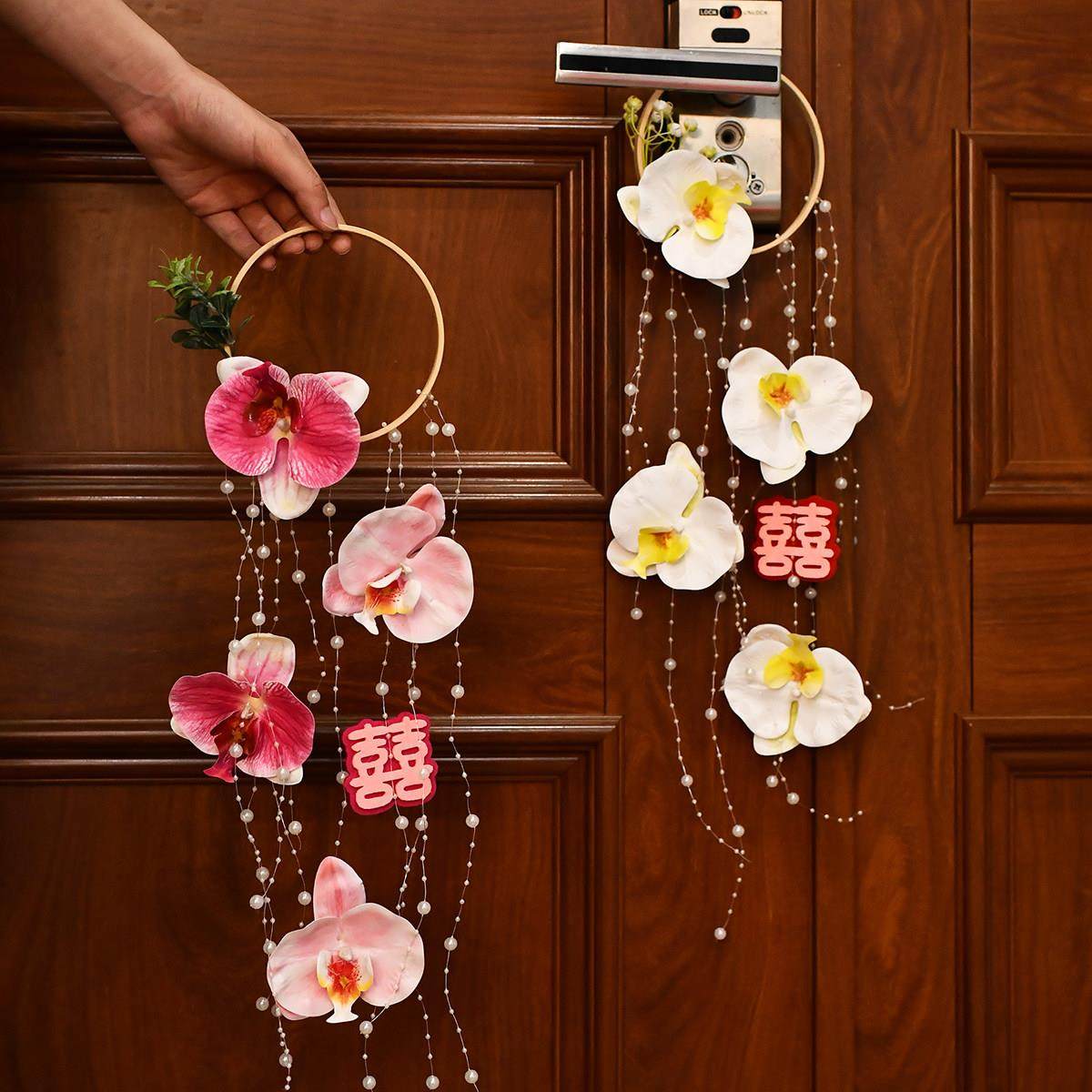 婚房装饰手提挂饰结婚订婚礼装扮门把手客厅新房蝴蝶兰挂件拍照,淘宝优惠券,粉丝福利购,淘宝优惠卷