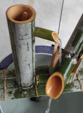 鸣水饰品竹惊手工竹筒滴管天然竹喷泉水循环招财田园大院