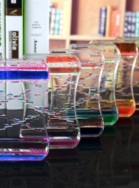 创意双色减压发呆液体沙漏油漏水滴 儿童刷牙计时器摆件生日礼物