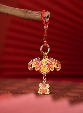 朱炳仁铜福禄寿喜财挂件钥匙扣金属汽车钥匙扣个性书包挂件钥匙链