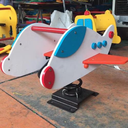 幼儿园公园小区户外摇马儿童塑料玩具弹簧摇摇乐动物卡通造型木马 - 图1