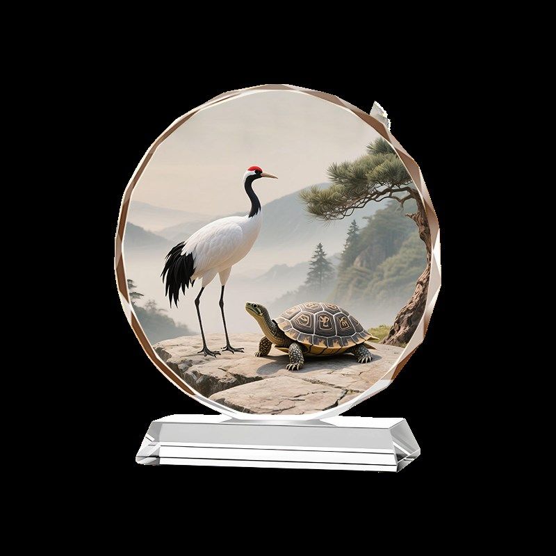 龟鹤延年水晶摆饰中式送爷爷奶奶长辈生日祝寿礼品摆台龟鹤延年,淘宝优惠券,粉丝福利购,淘宝优惠卷