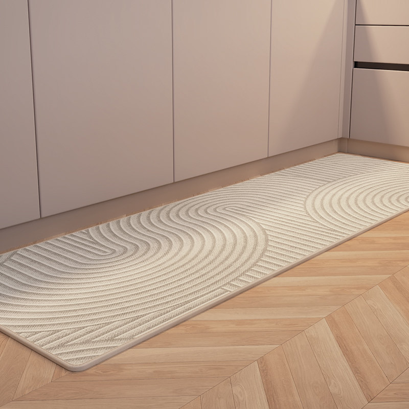 Wabi style kitchen floor mats, non-slip, oil-proof, wipe-free carpets, diatom mud absorbent mats, waterproof foot mats