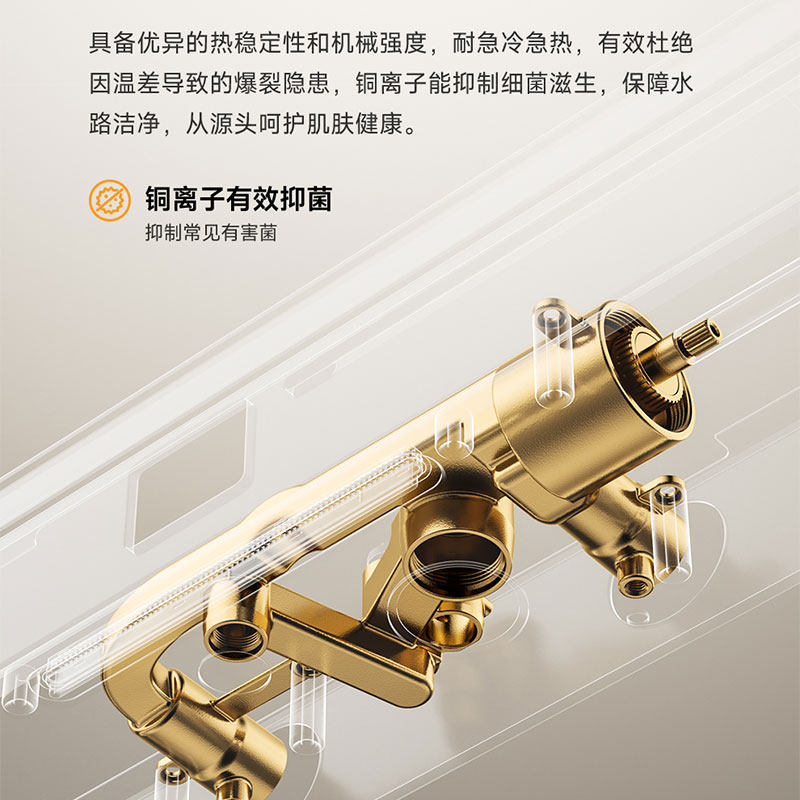 德国酒店全铜智能恒温淋浴冷热花洒套装家用浴室卫生间增压沐浴器