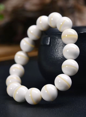 天然金丝贝壳一线手串佛珠七宝