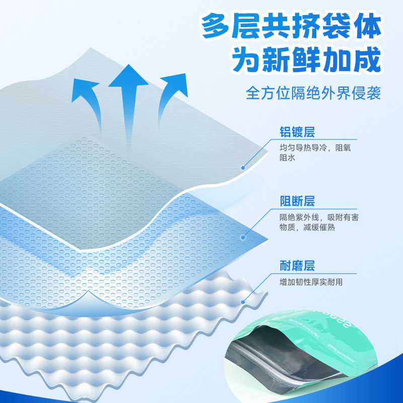 McScan Frozen Fresh Bag Food Grade Sealed Fresh Bag Plastic Sealed Fresh Thick Aluminum Foil Bag Refrigerator Storage Bag