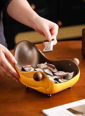 复古黄色装饰摆件玄关钥匙杂物收纳盒客厅茶几零食遥控收纳整理盒