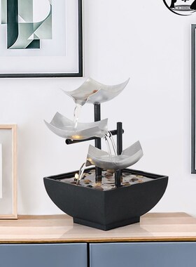 程序员循环流水室内小型招财客厅办公室玄关装饰品业礼