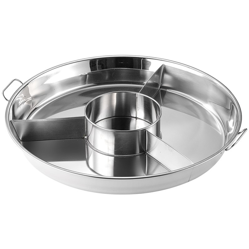 创意小龙虾分格两三四五六八格多味拼盘不锈钢海鲜大咖盘小龙虾宴 - 图2