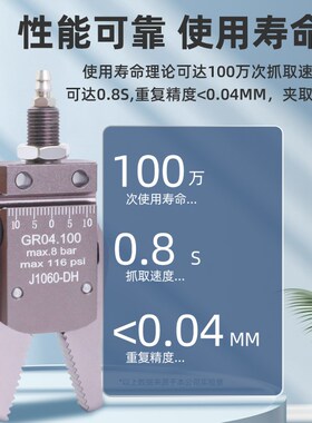 机械手夹具Mini-DH/BH带磁性迷你夹子气动水口注塑机加宽加长夹爪