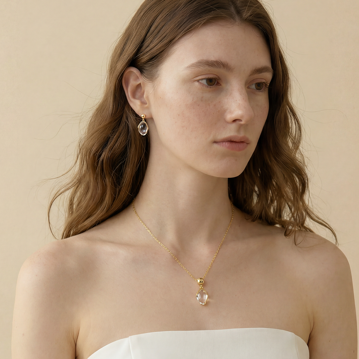 MIKOCH白水晶项链925银镀金锁骨链女2025高级感轻奢小众配饰,淘宝优惠券,粉丝福利购,淘宝优惠卷