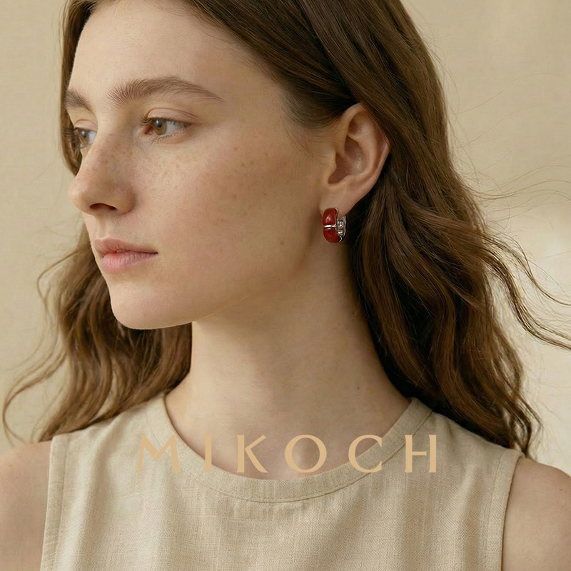 MIKOCH红运耳环本命年红色耳饰925银针女小众设计高级感轻奢耳钉,淘宝优惠券,粉丝福利购,淘宝优惠卷